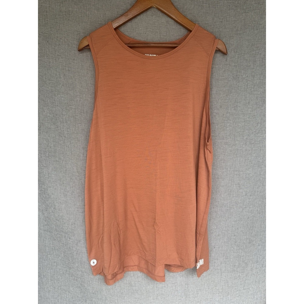 Smartwool Womens XL Active Tank Top Relaxed Merino Wool Blend Orange Sleeveless